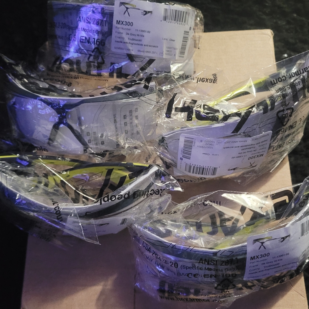 MX300 Safety Glasses with Black and Yellow Accents (5pairs)